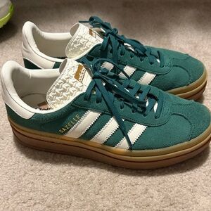 Adidas Gazelle Teal and White Sneakers